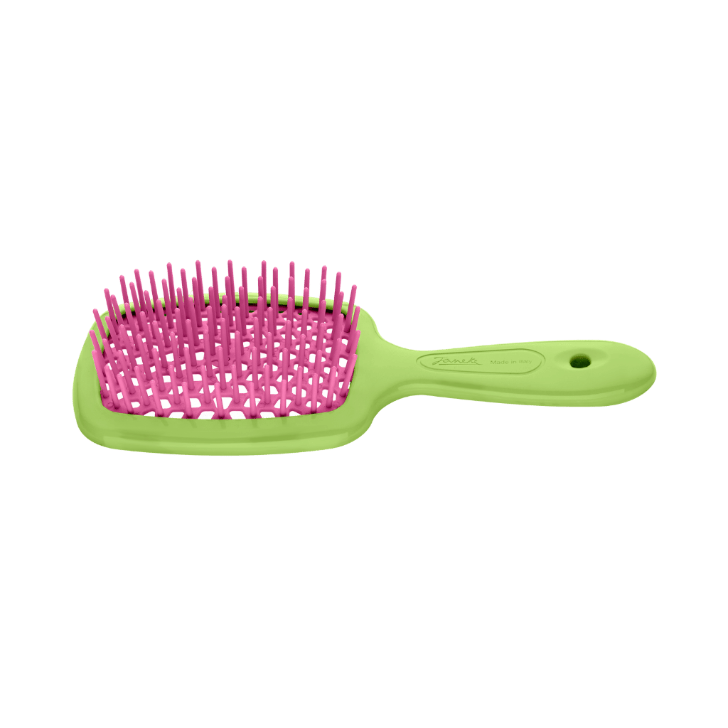 Spazzola districante Superbrush Small verde e fucsia Made in Italy